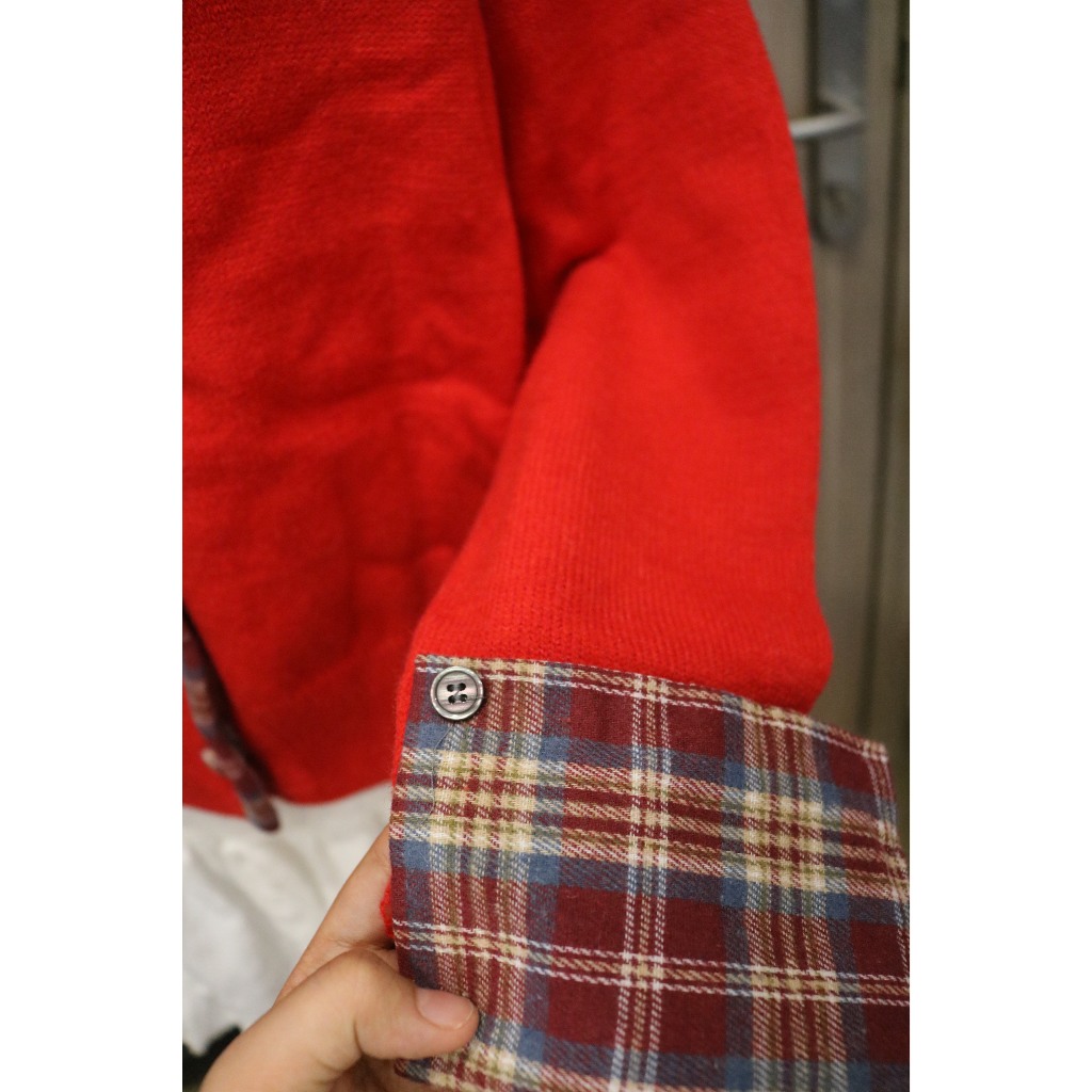 [XẢ KHO THANH LÝ] Áo cardigan len 𝒀𝑼𝑴𝑴𝒀 cổ tròn, Áo len cardigan viền cúc bọc kẻ caro Hàn Quốc CA36 | BigBuy360 - bigbuy360.vn