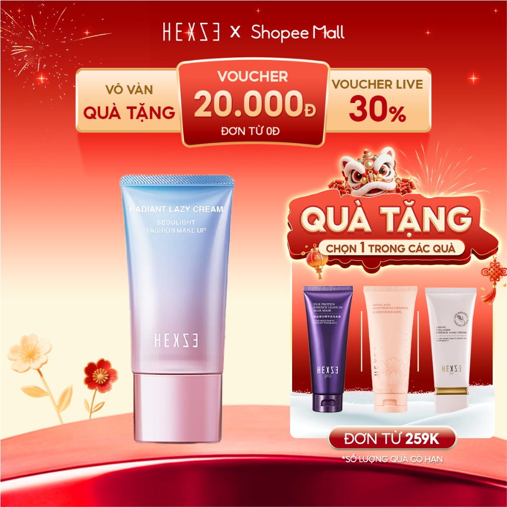 Kem lười đa năng HEXZE  dạng tuýp 50g, kem dưỡng cấp ẩm, sáng da, nâng tone da, che khuyết điểm