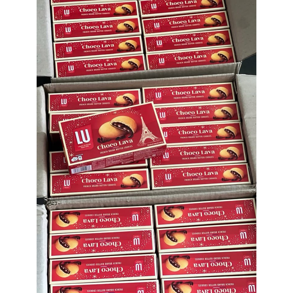 ( HÀNG SẴN ) Combo 10 hộp bánh quy nhân socola tan chảy Lu Choco Lava 80g - date mới nhất