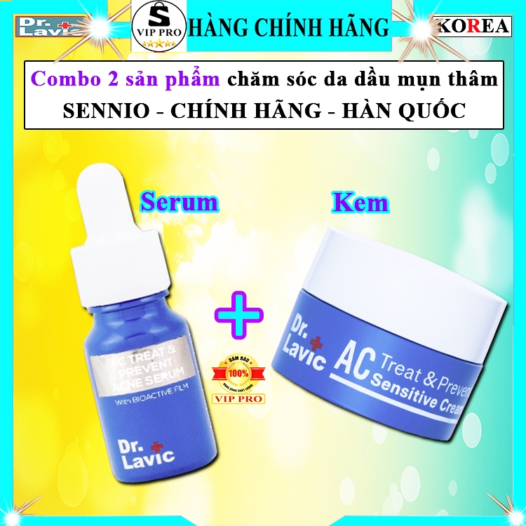 COMBO kem dưỡng da Dr.lavic hàn quốc nguyên bộ serum mụn thâm drlavic chính hãng tinh chất dr lavic