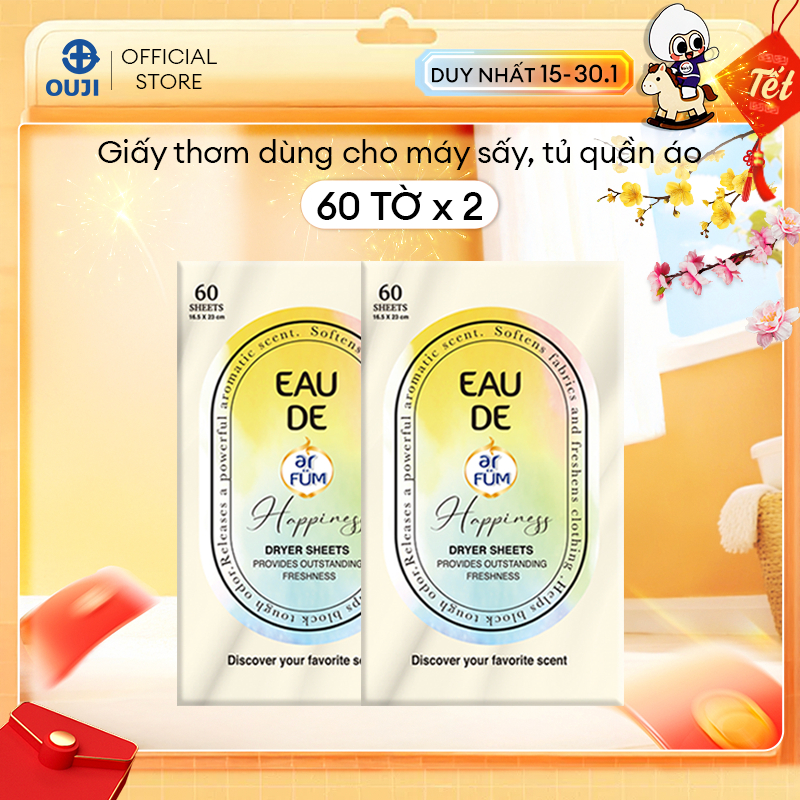 Combo 2 Giấy Thơm Arfum Dùng Cho Máy Sấy Làm Mềm Vải, Chống Tĩnh Điện, Khử Mùi Tủ Giày, Tủ Quần Áo 6