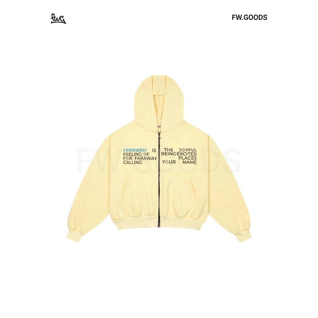 FW.GOODS - Hoodie DOUBLE ZIP JOYFUL FW25 Boxy - Áo khoác dây kéo sắt YKK 2 đầu nam nữ