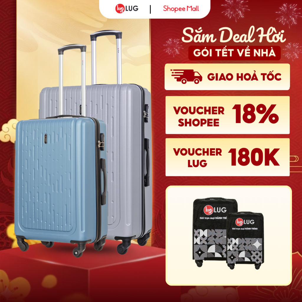 [💥COMBO VALI GIÁ RẺ] Combo 2 Vali Kéo LUG Aber MHL010 Size 20/24/28 Nhựa ABS Hạn Chế Trầy Xước, Khóa