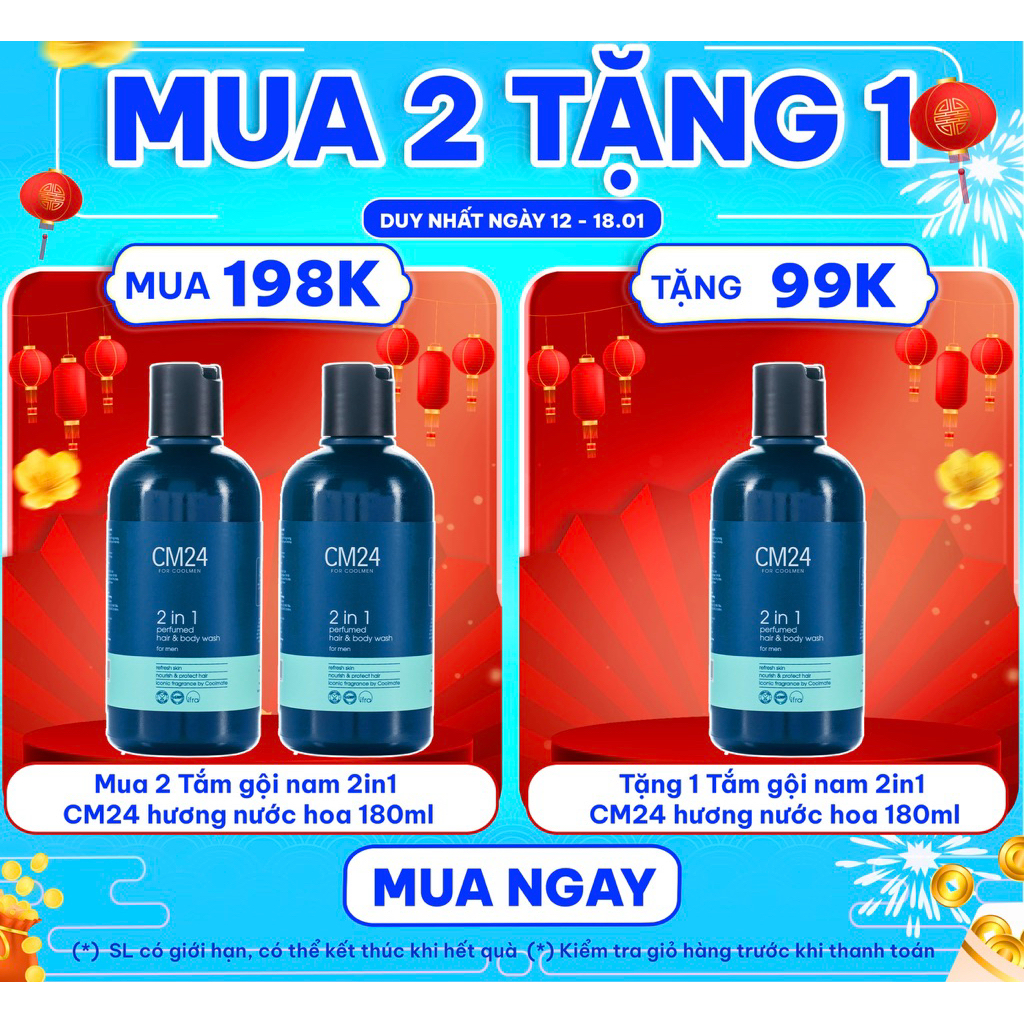 Tắm gội nam 2in1 CM24 hương nước hoa 500ml