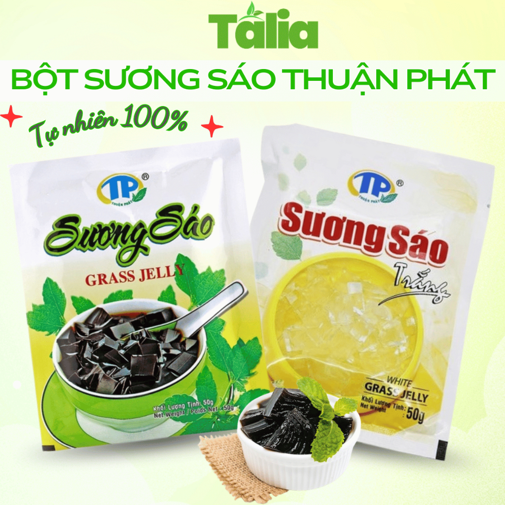 Bột sương sáo Thuận phát gói 50g bột sương sáo đen sướng sáo trắng dùng làm thạch topping sương sáo