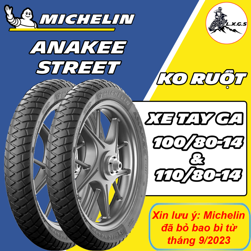 (100/80-14& 110/80-14 MICHELIN ANAKEE - VARIO 160) Vỏ lốp xe Michelin Anakee Street cho Vario 160