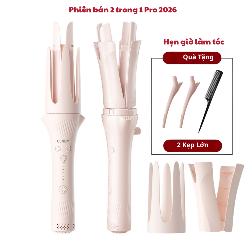 Máy uốn tóc CENBY 2 trong 1 Pro uốn tóc xoăn lơi chống bỏng cao cấp đường kính uốn 32mm - bảo hành 12 tháng