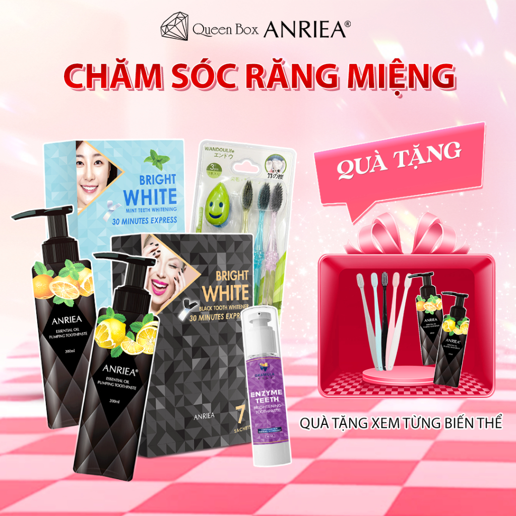 Miếng Dán hỗ trợ Trắng Răng ANRIEA - trắng sau 30p