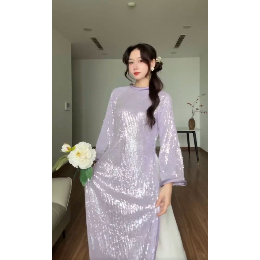 🌸 ÁO DÀI KIM SA TÍM NGỌC KHIẾT 🌸 (chính hãng Alisa)