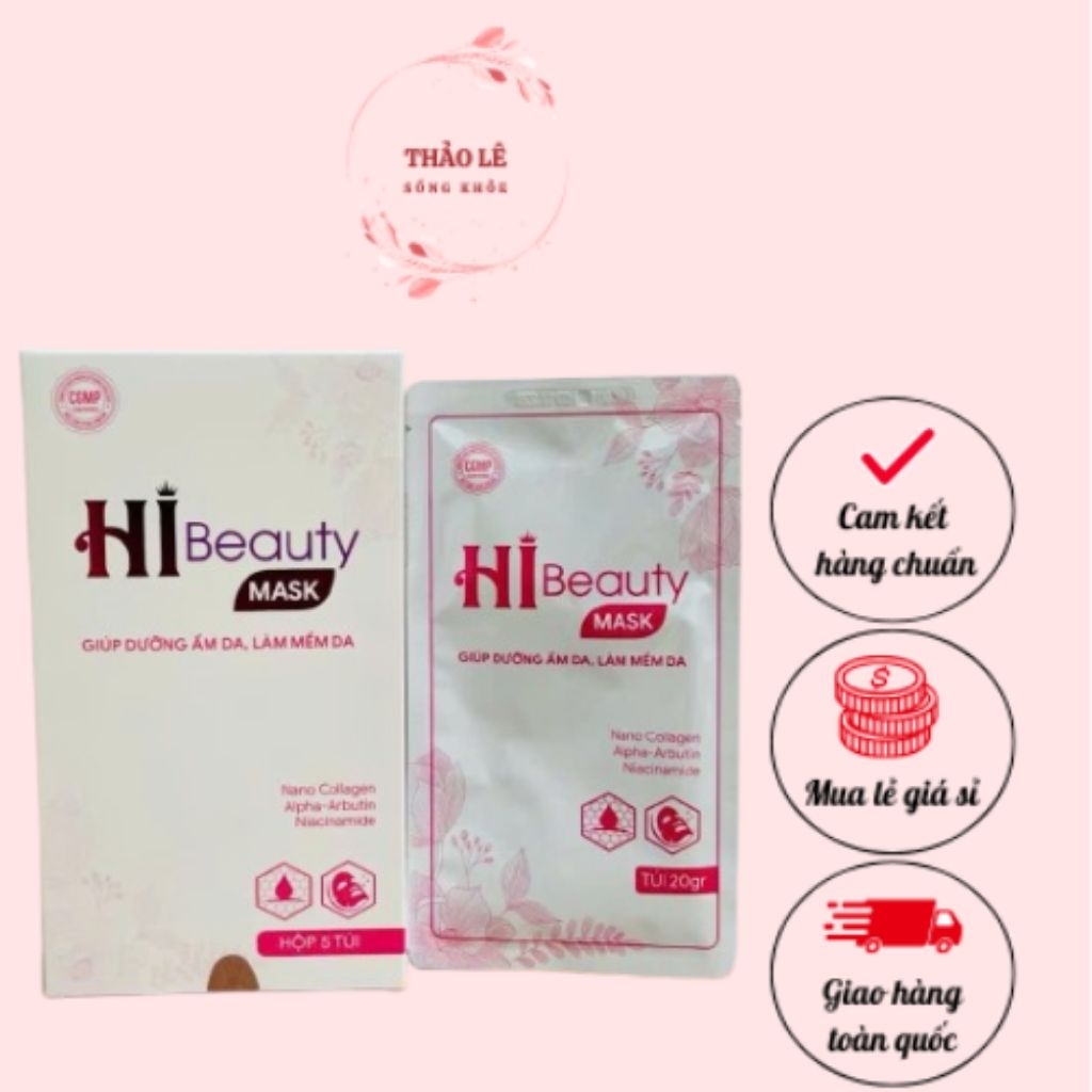 Mặt Nạ HI BEAUTY - Mask Hi Beauty - Mặt Nạ Giấy Dưỡng Da, Giúp Nâng Cơ, Sáng Da, Mịn Da