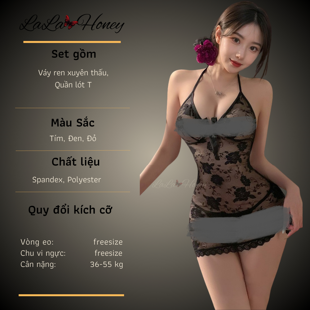 Váy Ngủ Xuyên Thấu Ren Quyến Rũ V147 - Lalahoney | BigBuy360 - bigbuy360.vn