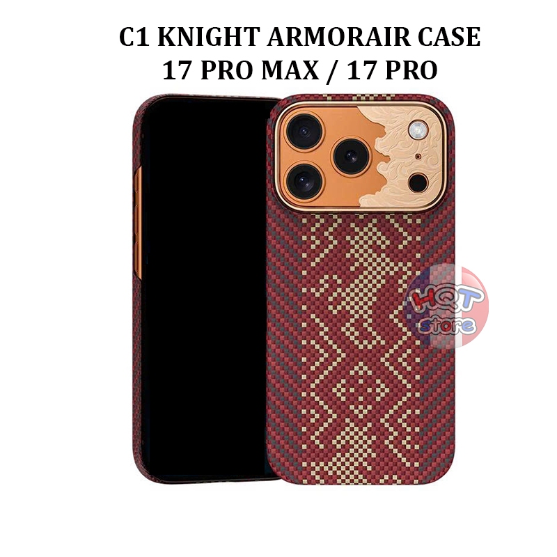 Ốp lưng sợi carbon Knight ArmorAir C1 Case cho IP 17 Pro Max / 17 Pro siêu mỏng nhẹ
