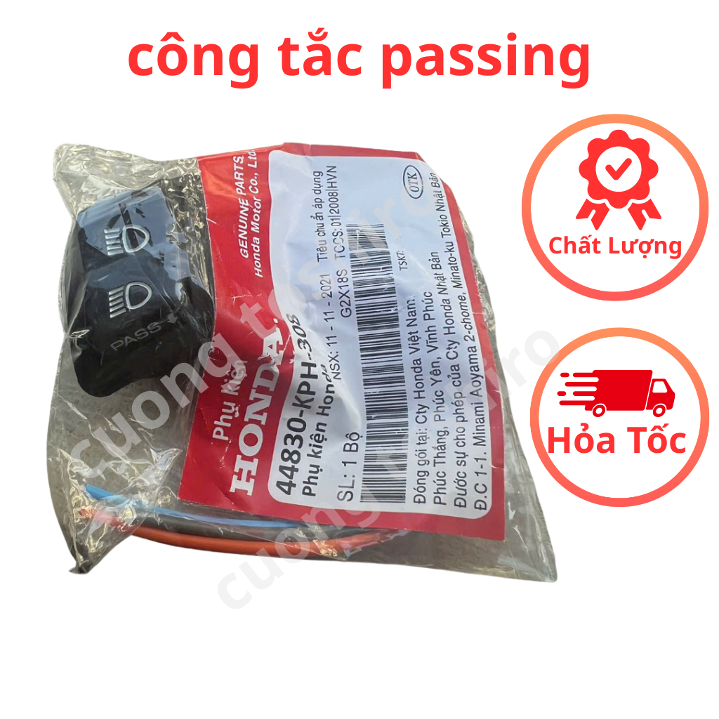 Công tắc passing sh kèm rắc nháy đèn pha lắp cho các dòng xe như wave a 110, rsx 110, ab, vision, blade, lead....