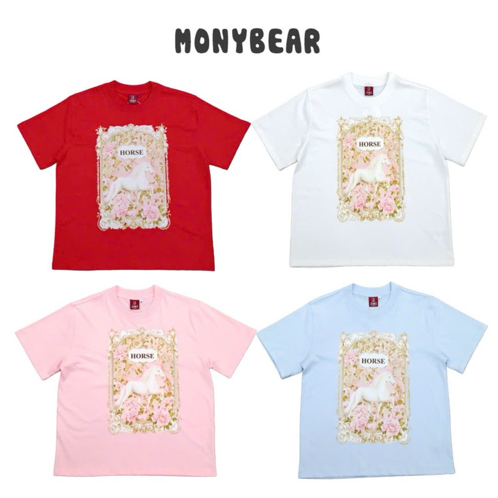 Monybear Áo Thun In Hình Ngựa Hourse Nhiều Màu Hn400/ Màu Sắc Đa Dạng Phong Cách Thời Trang