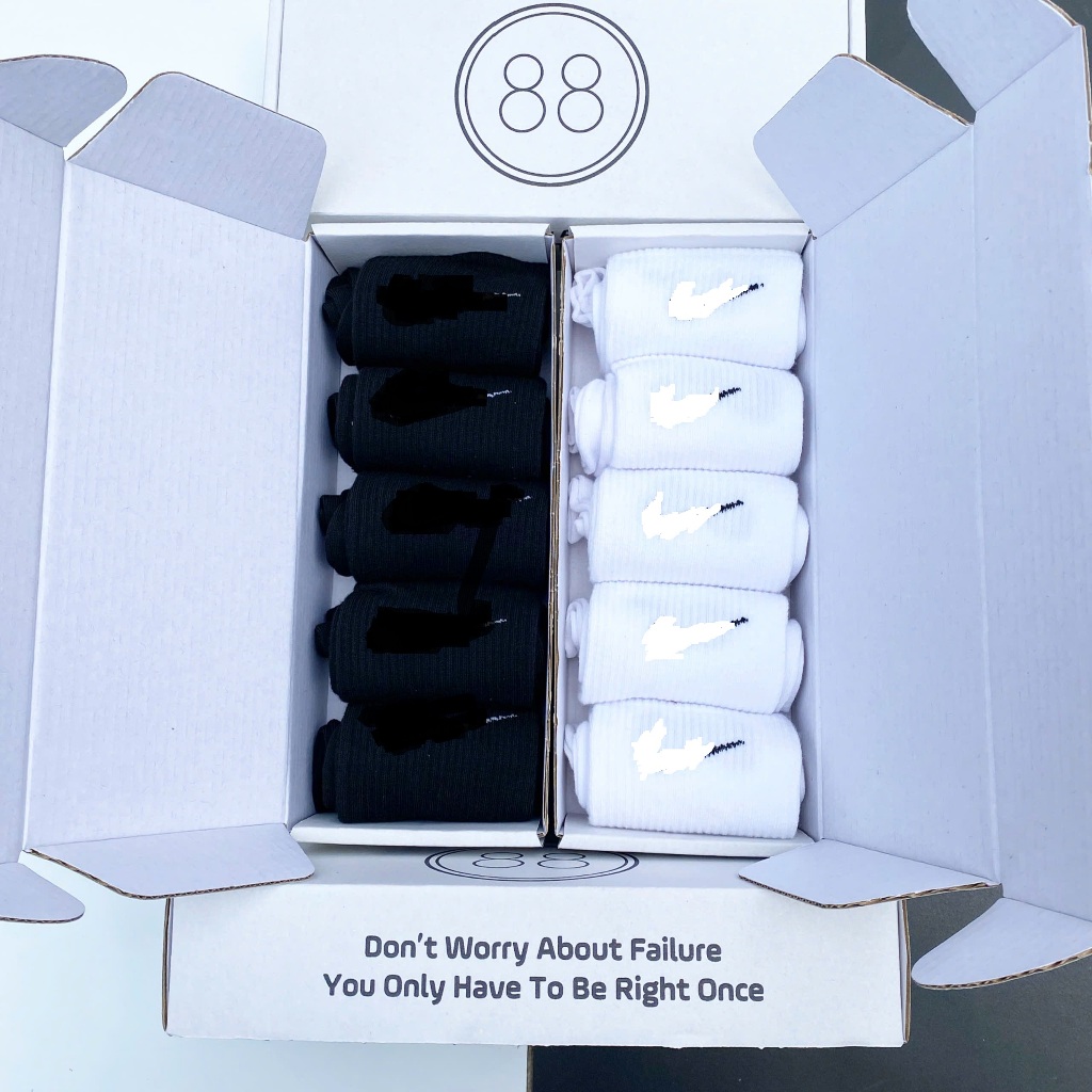 Tất LA trắng cổ cao Nam, nữ phong cách, tất, vớ thể thao thời trang unisex có Box - 88Store