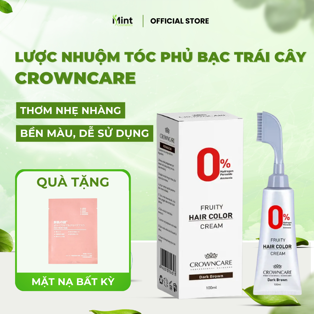 CrownCare Lược Nhuộm Tóc Công Thức Thảo Mộc, Che Tóc Bạc, Thay Đổi Màu Tóc, Nuôi Dưỡng Tóc Hương Trá
