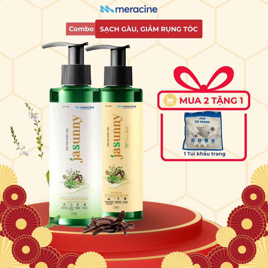 Jasunny Dầu Gội Chiết Xuất 13 Dược Liệu Thiên Nhiên Sạch Gàu Giảm Bết, Giúp Dưỡng Tóc Suôn Mượt Tự N