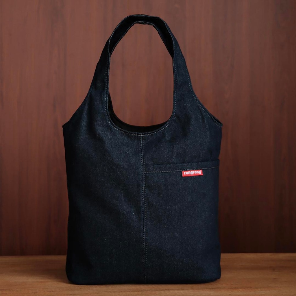 Curved Tote - Denim Indigo