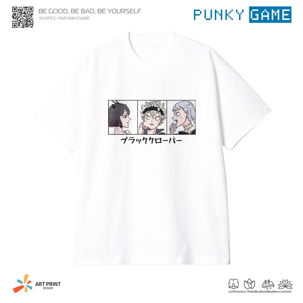 Áo thun Unisex Black Clover Chibi Cotton 100% ngắn tay