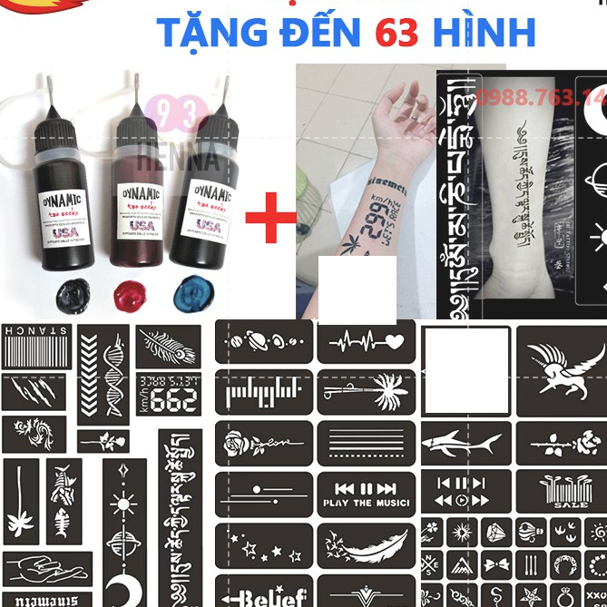 [❤️ ĐƯỢC CHỌN KHUÔN VÀ MÀU MỰC ❤️] Hình xăm Tạm Thời + Mực xăm tạm thời 15 ngày (20 - 70 hình) Phù Hợp Mọi lứa tuổi