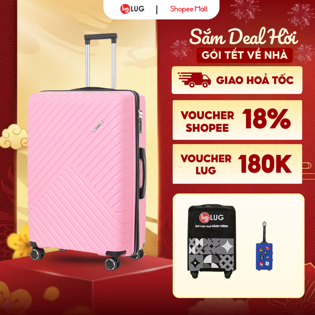 [DẺO - BỀN] Vali Kéo LUG Holdall MP807- Size 20/24/28 - Nhựa PP chống bể vỡ,Màu Sắc Trẻ Trung, Khoá 