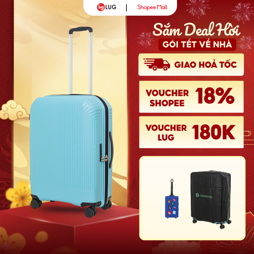 [ VALI NHẬT ] Vali LUG Conwood PPT013 Size20/24/28, Chất Liệu Nhựa PP Chống Bể Vỡ, Ngăn mở rộng tăng