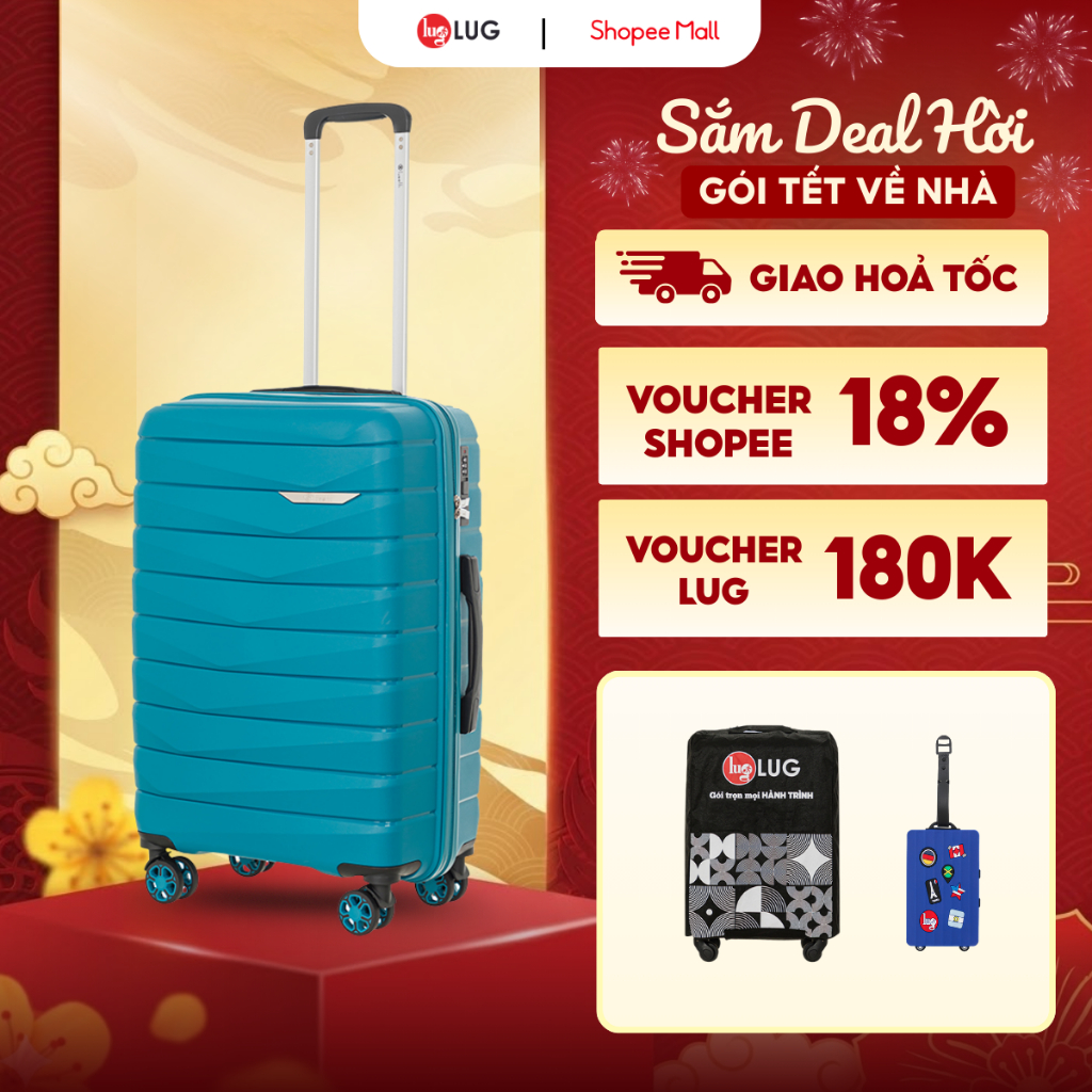 [🔥NHỰA PP GIẢM SÂU🔥] Vali Kéo LUG Lusetti MP027 Size 20, Size 24 Nhựa PP Chống Bể Vỡ - Khóa Số Âm Bả