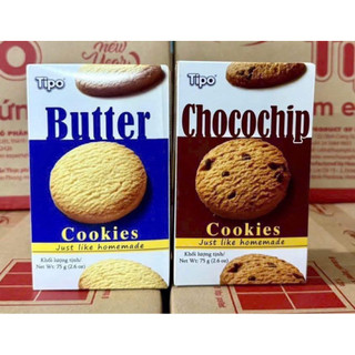 Thùng 24 Bánh quy Tipo Cookies Chocochip/Bơ 75g