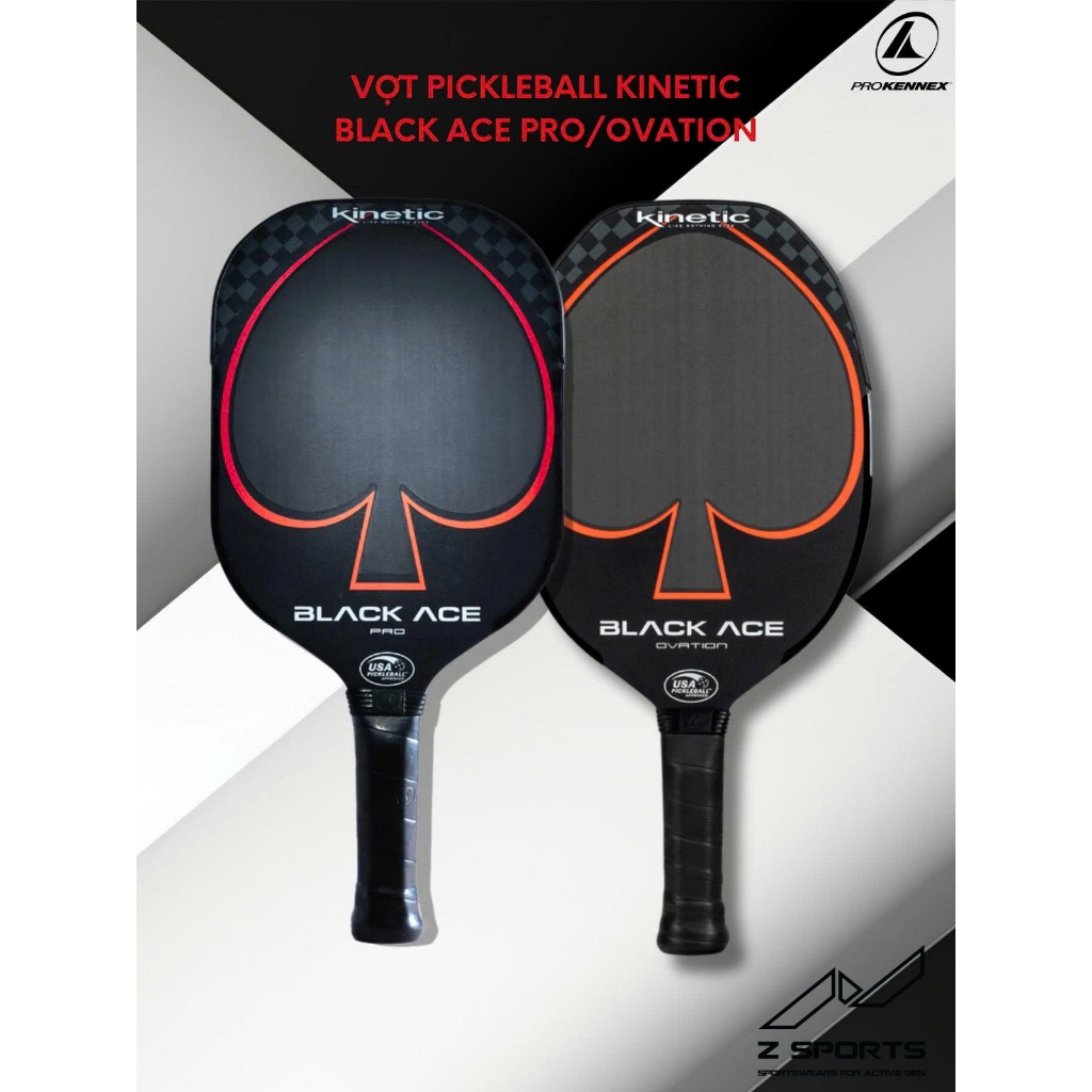 Vợt Pickleball ProKennex Black Ace Pro, Black Ace Ovation chính hãng giá tốt tặng quấn cán