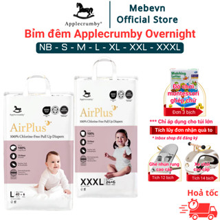 Bỉm đêm Applecrumby Overnight chính hãng, bỉm applecrumby overnight cho bé đủ size NB/S/M/L/XL/XXL