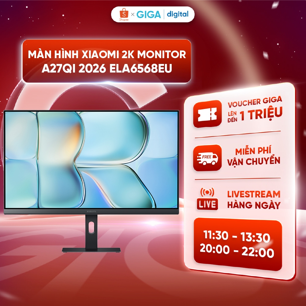 Màn hình máy tính Xiaomi 2K Monitor A27Qi 2026 ELA6568EU 27 inch - Góc nhìn rộng 178° - Tần số quét 
