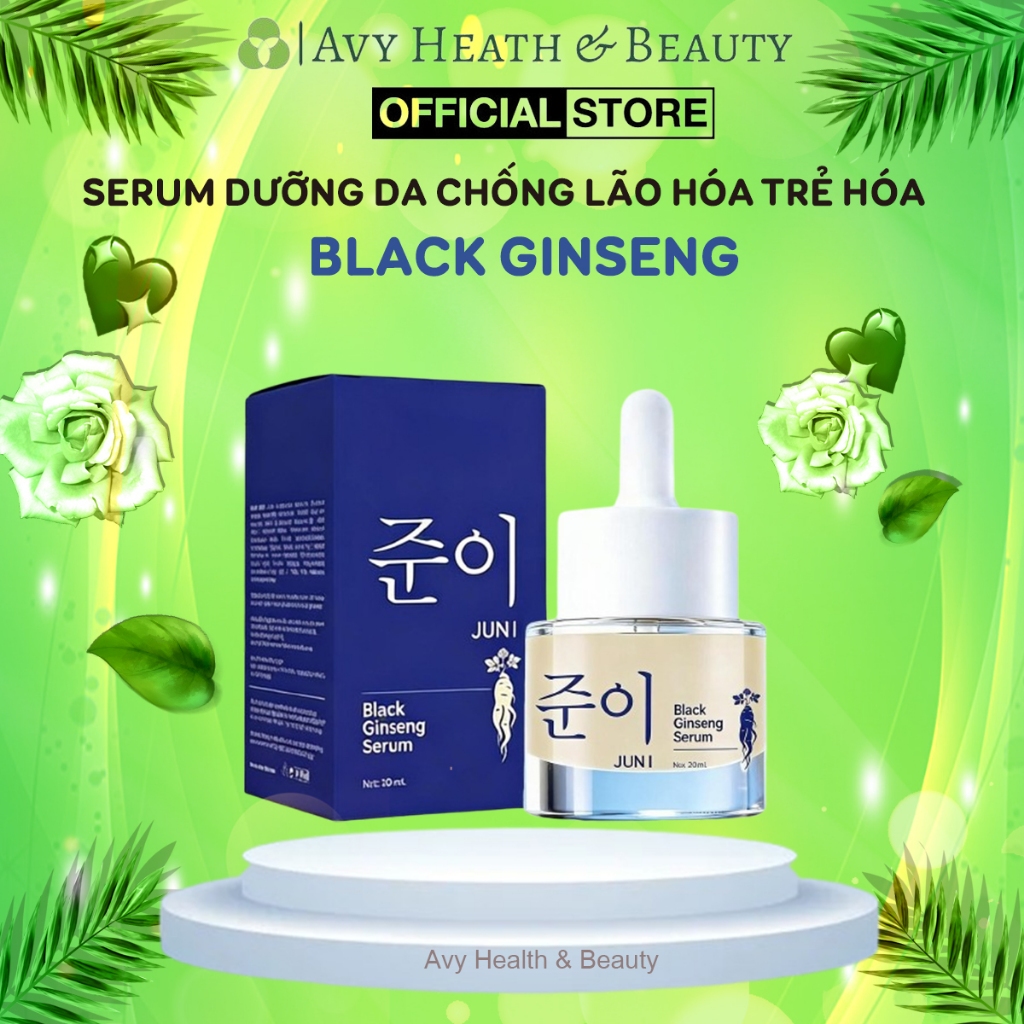 Serum Nhân Sâm Đen LUNYS Black Ginseng Serum JUNI 20ml – Serum Ginseng Mờ Thâm Nám, Trắng Sáng, Chốn