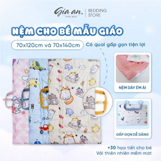[Hỏa tốc] Nệm cho bé mẫu giáo size 70x120 cm và 70x140cm GIA AN HOME DECOR Tencel 60s gấp gọn có quai xách tiện lợi