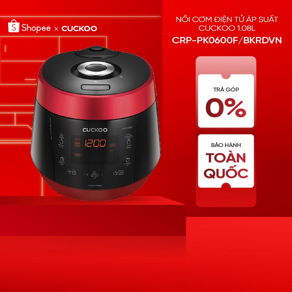 Nồi cơm điện tử áp suất Cuckoo CRP-PK0600F/BKRDVN - 1.08L chính hãng