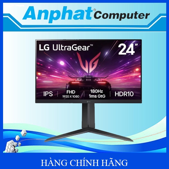Màn Hình LCD Gaming LG UltraGear 24GS65F-B (23.8 inch/ FHD/ IPS/ 180Hz/ 1ms/ Chân Xoay) – Hàng Chính