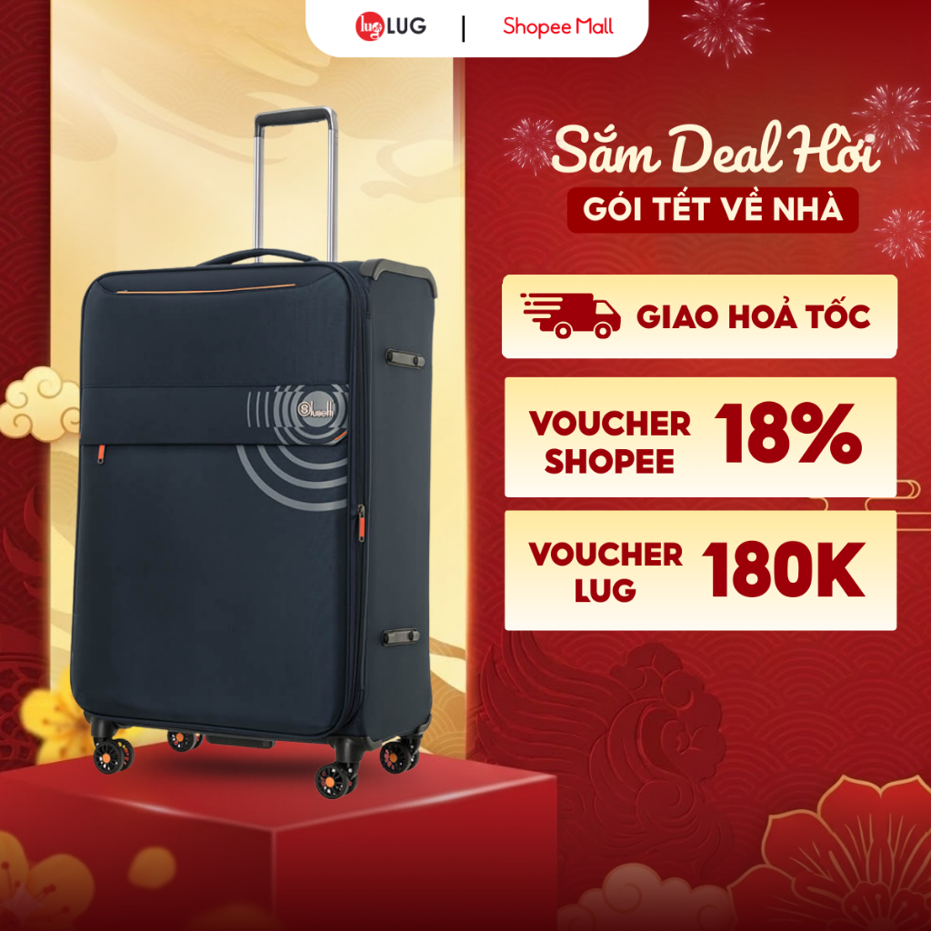 Vali Du Lịch Lug Lusetti LS8090 Size20/Size24/Size28, Chất liệu Nylon 840D Chống Thấm Nước, Khóa TSA