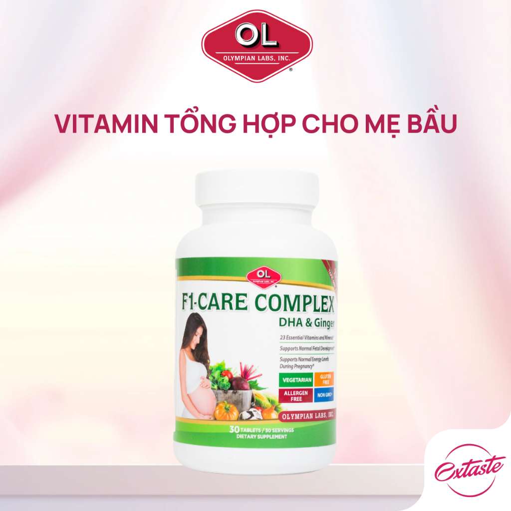 Viên uống bổ sung vitamin tổng hợp cho bà bầu Olympian Labs F1- Care Complex hộp 30 viên