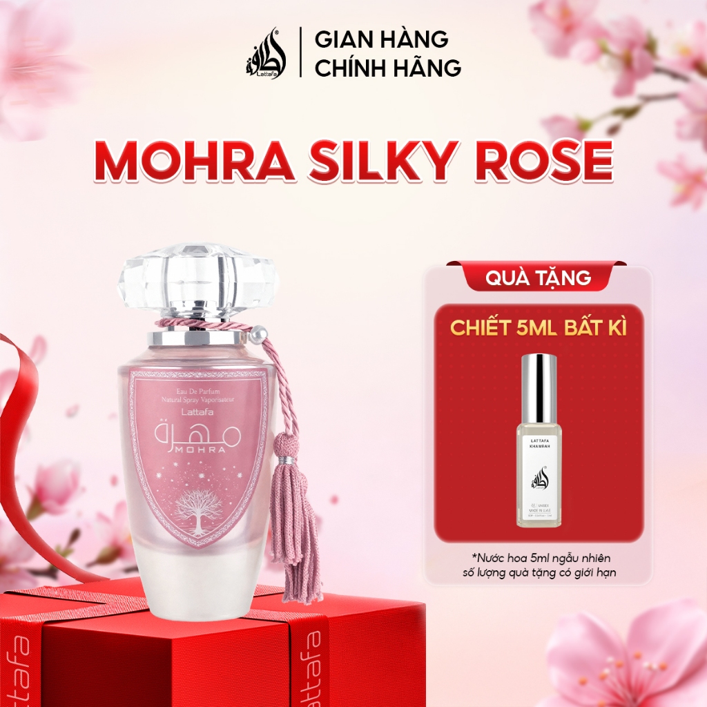 Nước hoa unisex Lattafa Mohra Silky Rose EDP hương thơm quý phát lãng mạn 100ml