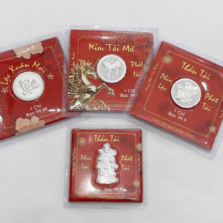 Đồng Xu Ép Vỉ - Quà Tặng Bạc Nguyên Chất S999 Bạc Hiểu Minh LX002