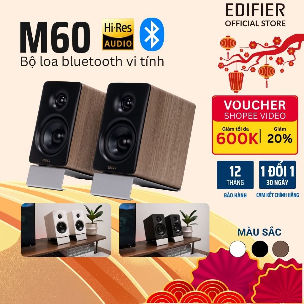 Loa Edifier M60 Bluetooth 5.3, Âm thanh Hires Audio, codec LDAC, Công suất 66W - Bảo hành 12 tháng