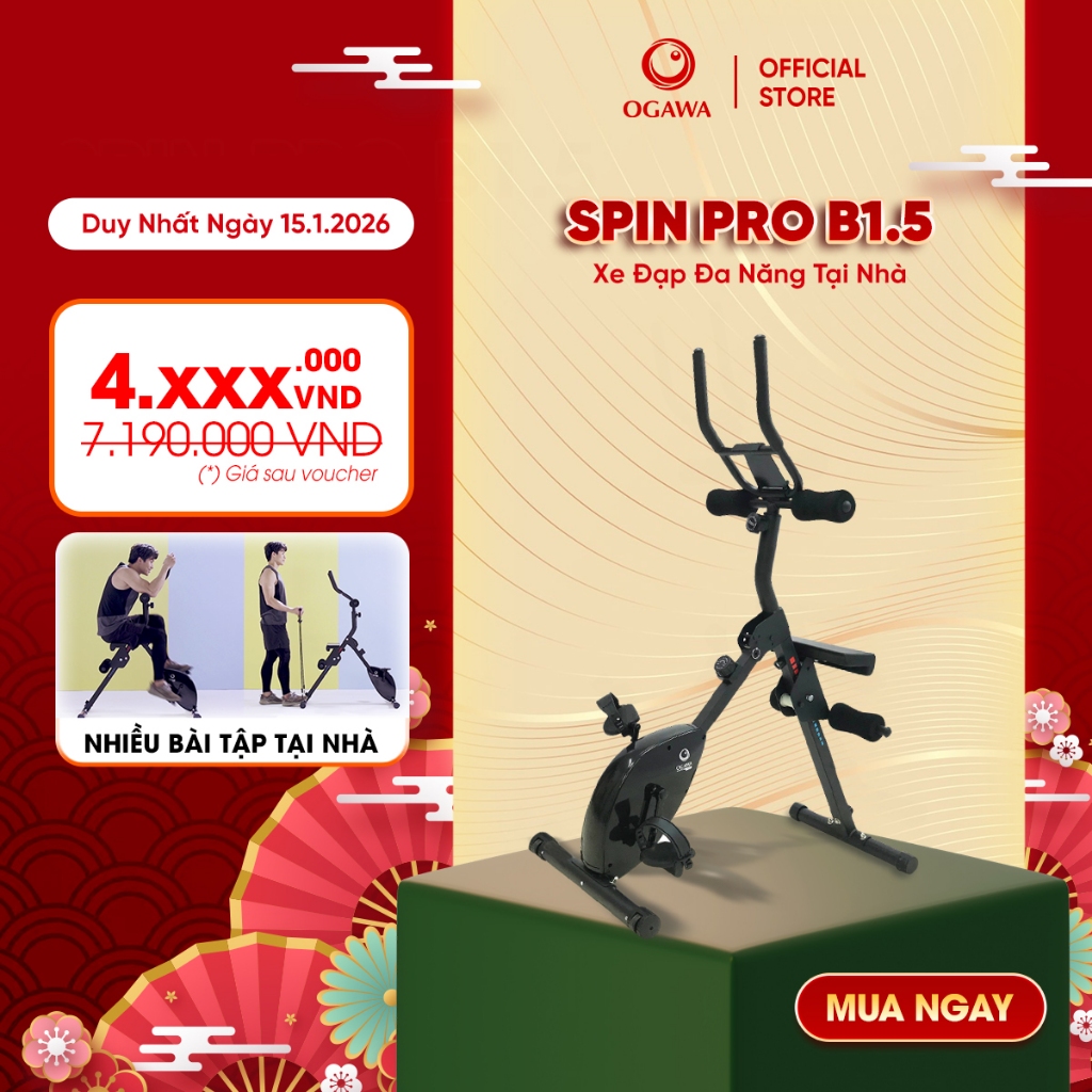 Xe đạp đa năng OGAWA Gym Bike Spin Pro B1.5 - 5 bài tập trong 1
