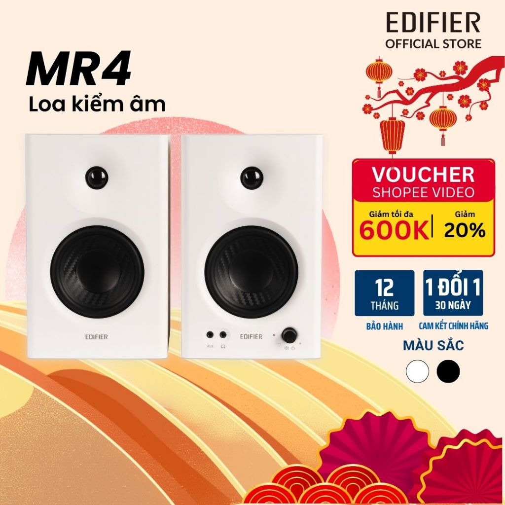 Loa kiểm âm EDIFIER MR4 Công suất 42W Đa dạng cổng kết nối Điều chỉnh âm thanh chuyên nghiệp Hàng ch
