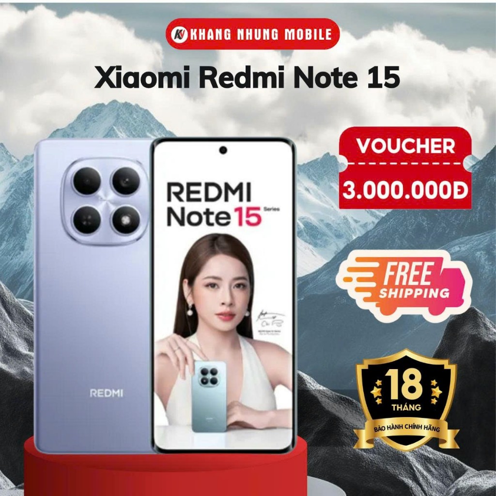 Điện thoại Xiaomi Redmi Note 15 - (6/128GB) - Camera 108MP - Android 15 - Hàng Chính Hãng - Khang Nhung Mobile