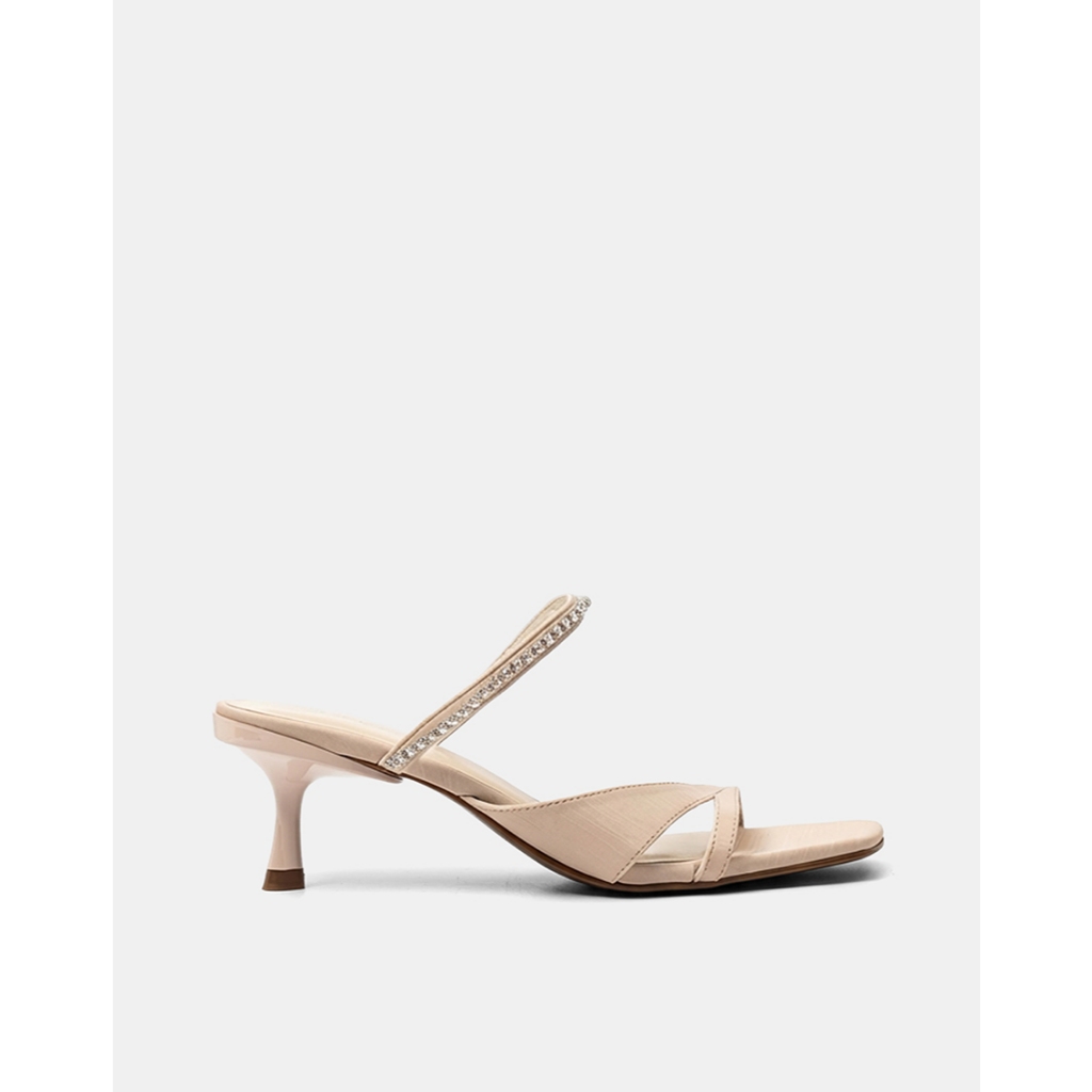 Giày Sandal Nữ 7cm Thời Trang JUNO Mules Phối Dây Trang Trí SD07106