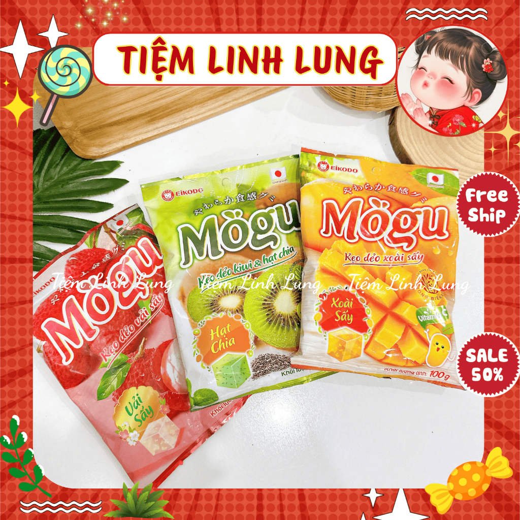 Kẹo Dẻo Mogu Eikodo vị trái cây tươi mát, Kẹo Eikodo Nhật Bản hot nhất