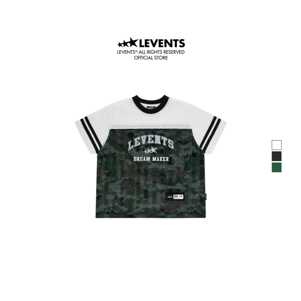Áo Jersey Levents Camo Boxy Jersey Thun Lưới Unisex Oversized