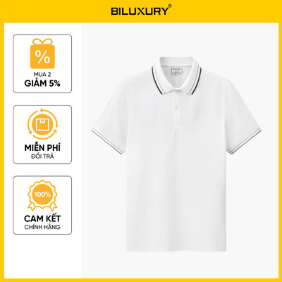 [T8_SALE 249K_HT] Áo Polo Trắng Thiết Kế Basic 9APCT053TRK Biluxury Thoáng Mát Bền Màu