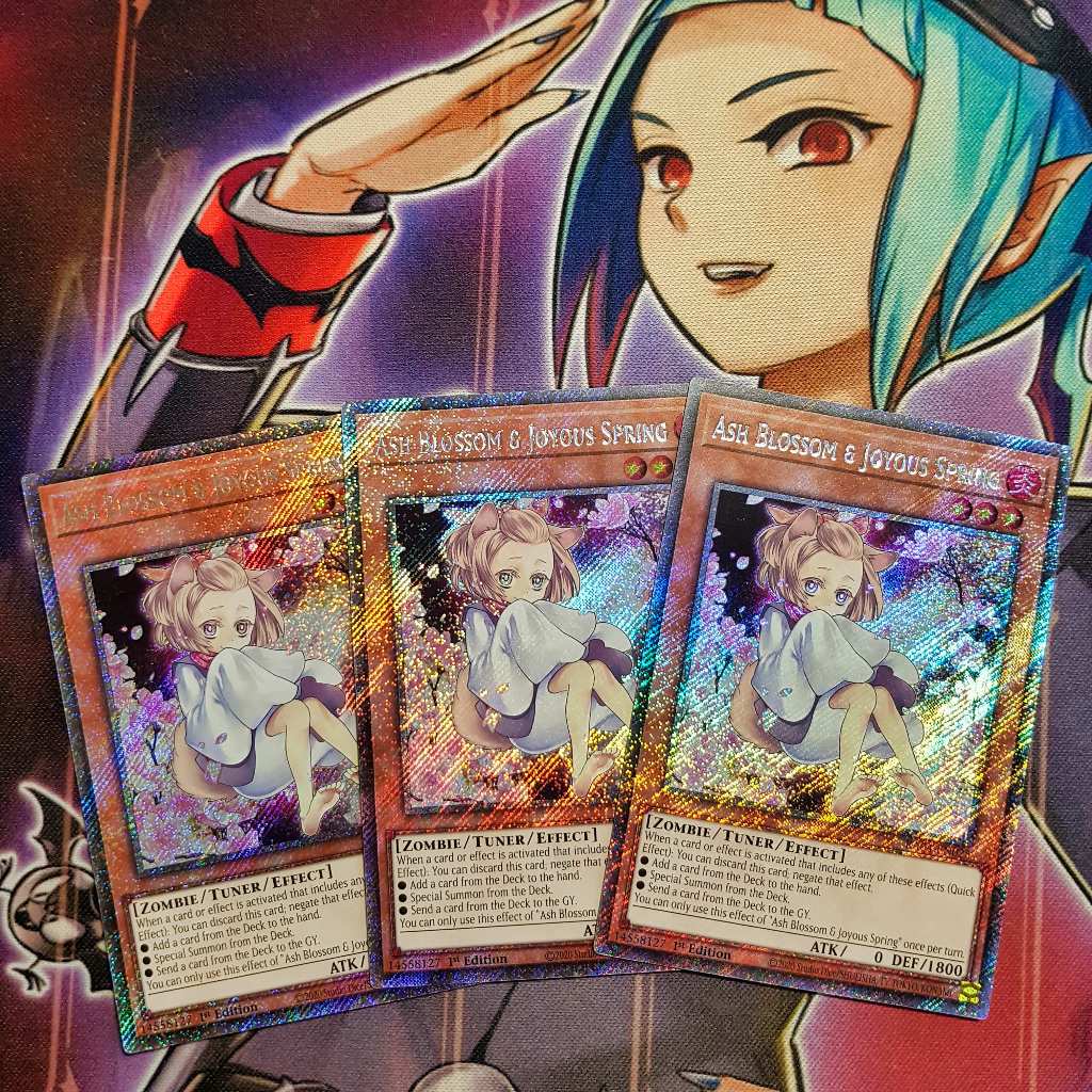 Thẻ bài Yugioh chính hãng | Ash Blossom & Joyous Spring | RA04 Platinum secret rare.