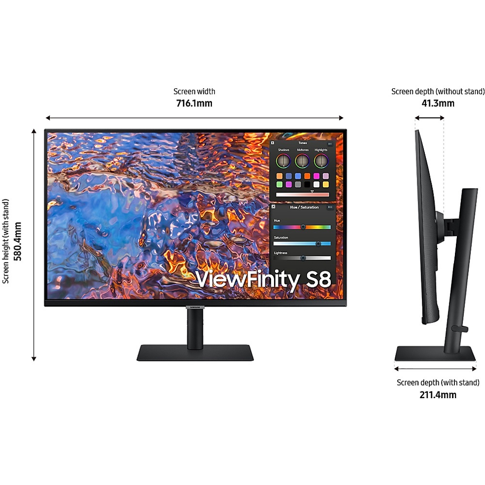 Màn Hình Đồ Họa SAMSUNG ViewFinity S8 LS32B800PXEXXV (32.0 inch - 4K - IPS - 60Hz - 5ms - USB TypeC 