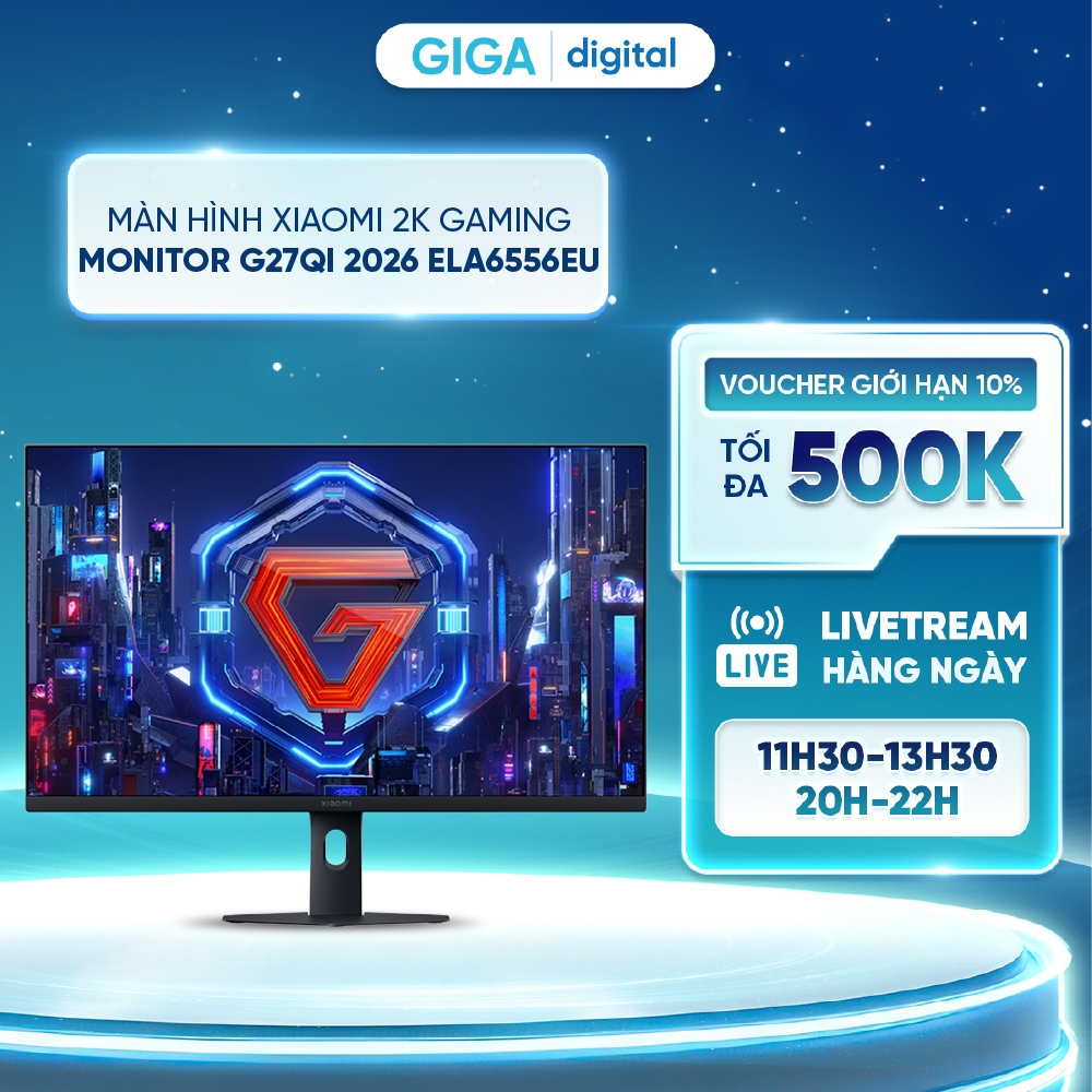 Màn hình Gaming Xiaomi 2K G27Qi 2026 ELA6556EU IPS - Tần số quét 200Hz - GTG 1ms - Bảo hành 3 năm